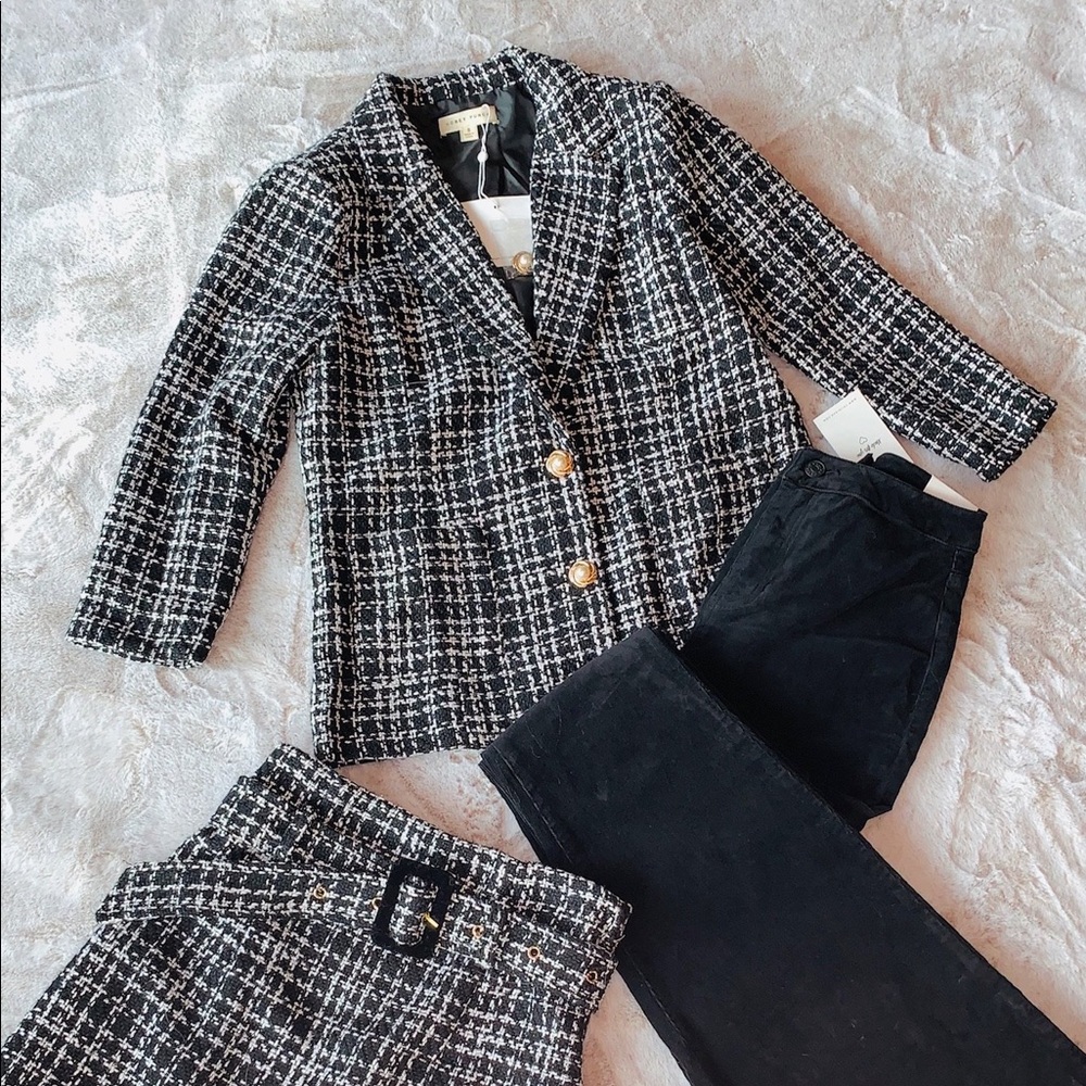 Black and White Tweed Blazer